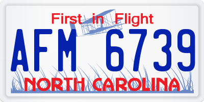 NC license plate AFM6739