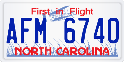 NC license plate AFM6740