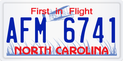 NC license plate AFM6741