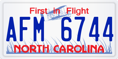 NC license plate AFM6744