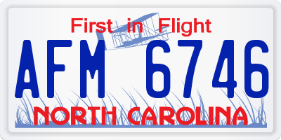 NC license plate AFM6746