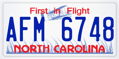 NC license plate AFM6748
