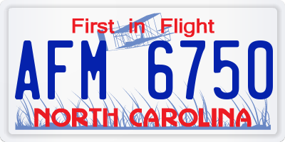 NC license plate AFM6750