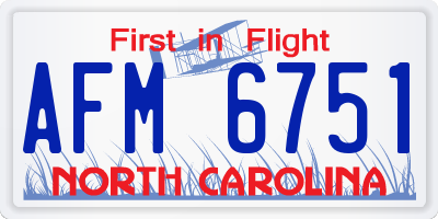 NC license plate AFM6751