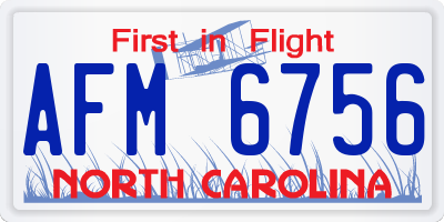 NC license plate AFM6756
