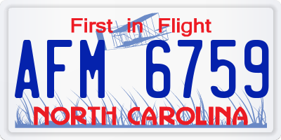 NC license plate AFM6759
