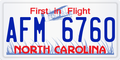 NC license plate AFM6760