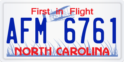 NC license plate AFM6761