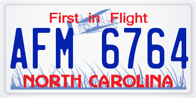 NC license plate AFM6764