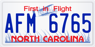 NC license plate AFM6765
