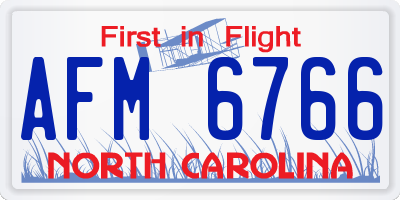 NC license plate AFM6766