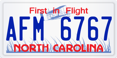 NC license plate AFM6767