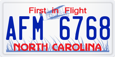 NC license plate AFM6768