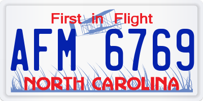 NC license plate AFM6769