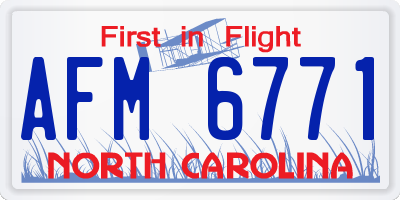 NC license plate AFM6771