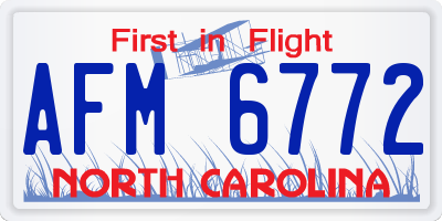 NC license plate AFM6772