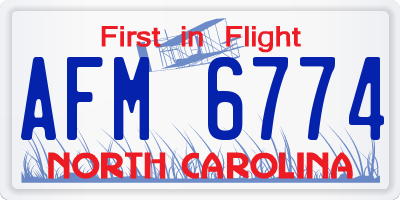 NC license plate AFM6774