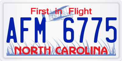 NC license plate AFM6775
