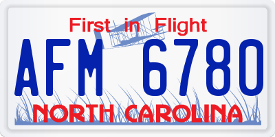 NC license plate AFM6780