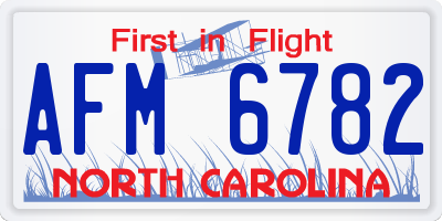 NC license plate AFM6782