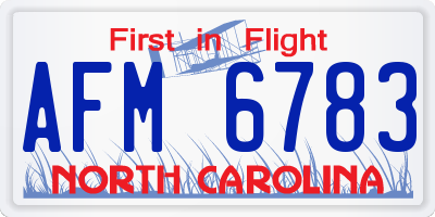 NC license plate AFM6783