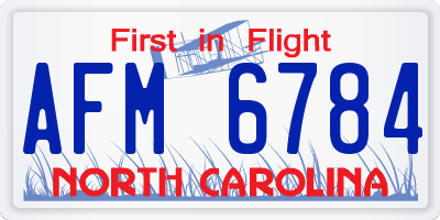NC license plate AFM6784