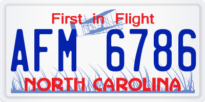NC license plate AFM6786