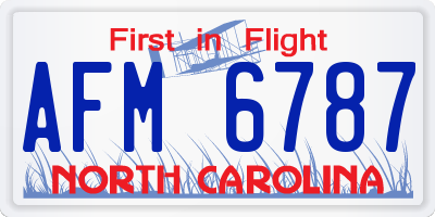 NC license plate AFM6787