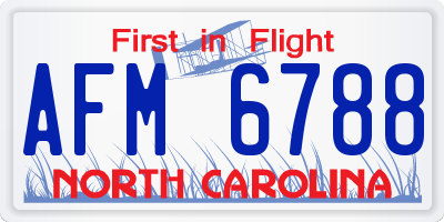 NC license plate AFM6788