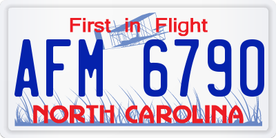 NC license plate AFM6790