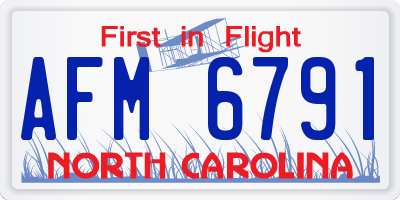 NC license plate AFM6791