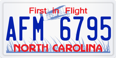 NC license plate AFM6795