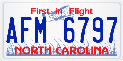 NC license plate AFM6797