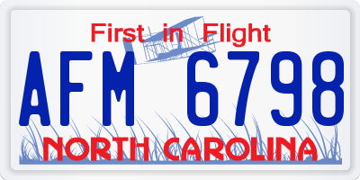 NC license plate AFM6798
