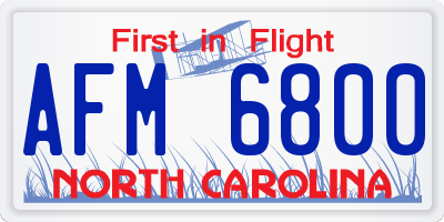 NC license plate AFM6800