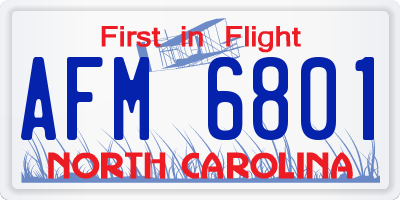 NC license plate AFM6801