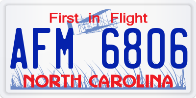 NC license plate AFM6806