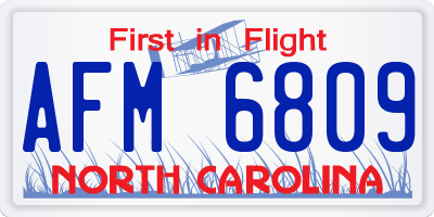 NC license plate AFM6809
