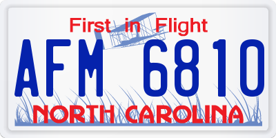 NC license plate AFM6810