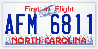 NC license plate AFM6811