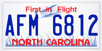NC license plate AFM6812