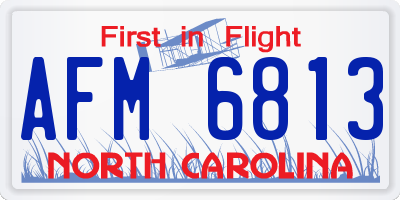 NC license plate AFM6813