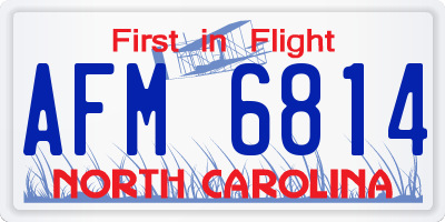 NC license plate AFM6814