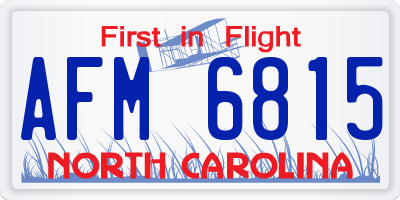 NC license plate AFM6815