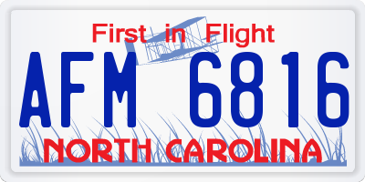 NC license plate AFM6816