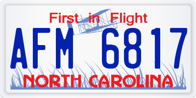 NC license plate AFM6817