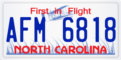 NC license plate AFM6818