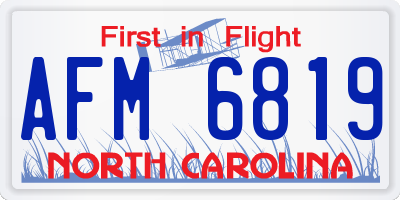 NC license plate AFM6819