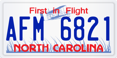 NC license plate AFM6821