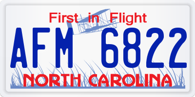 NC license plate AFM6822